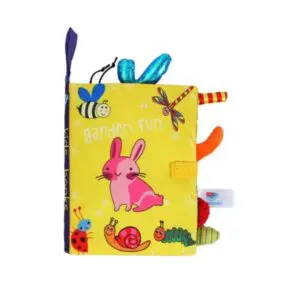 livre tissu sensoriel bébé jardin