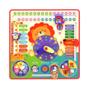 planche d'apprentissage en bois (heure, date, chiffre)