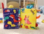 livre en tissu coloré pour bébé stimulation visuelle
