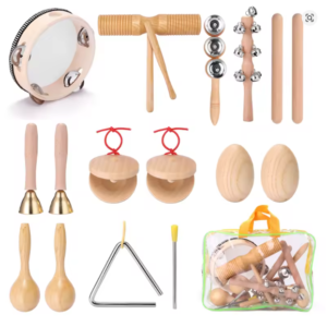 set de 10 instruments de musique montessori en bois