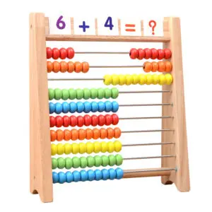 boulier en bois avec cartes chiffrées montessori