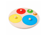 puzzle montessori sur planche 5 encastrements ronds
