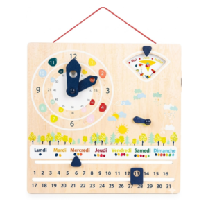 calendrier éducatif en bois – version française