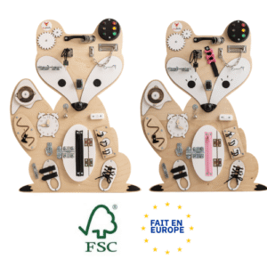 tableau d'activités montessori busy board renard
