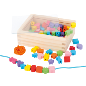 perles à enfiler enfant en bois – jeu créatif