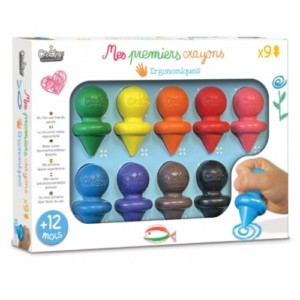 premiers crayons enfant ergonomiques x9 – dès 1 an