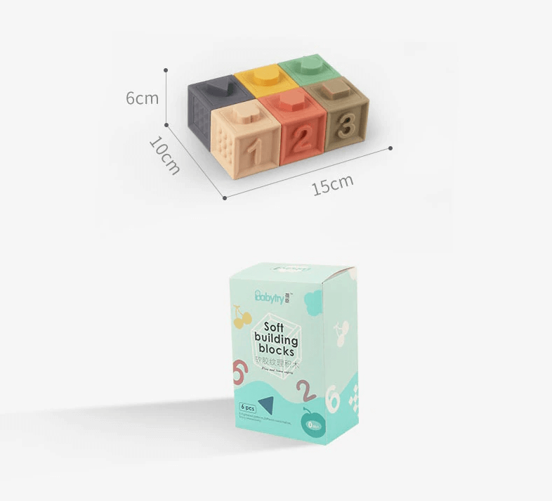 6 cubes sensoriels silicone Montessori