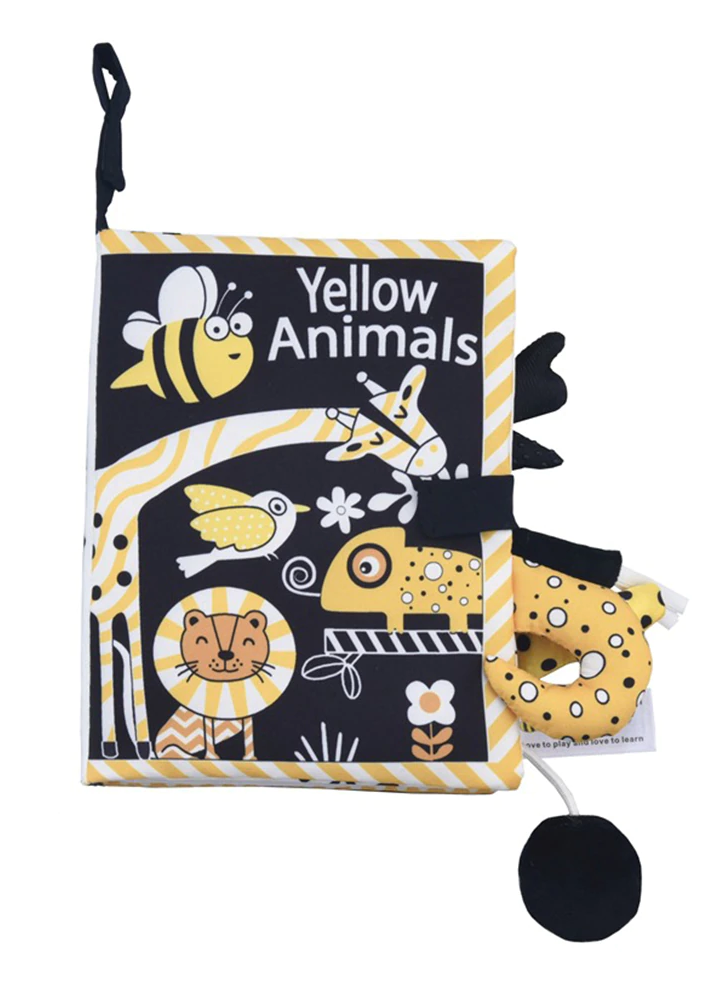 Livres en tissu thème animaux jaunes