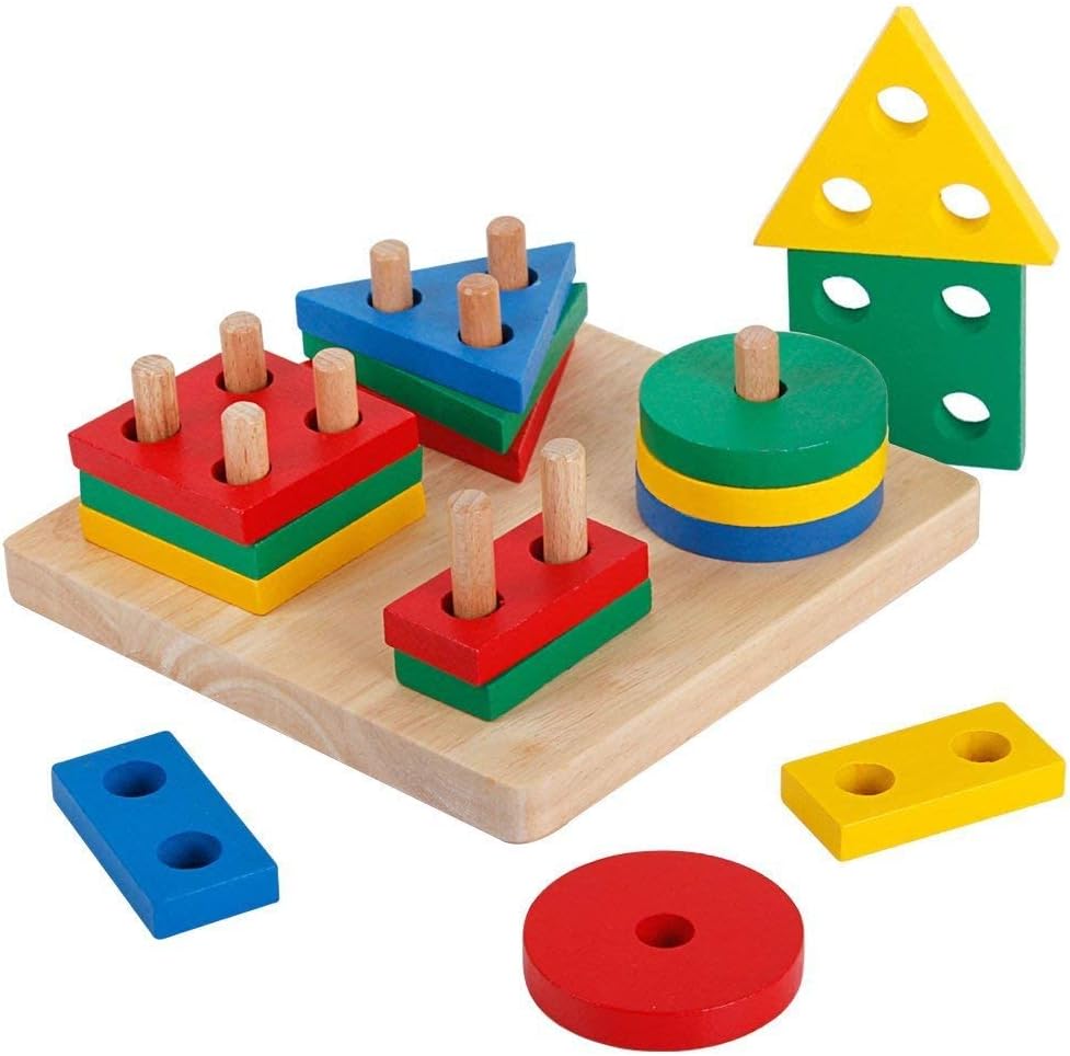 Jouets Montessori en bois pour apprendre les couleurs et les