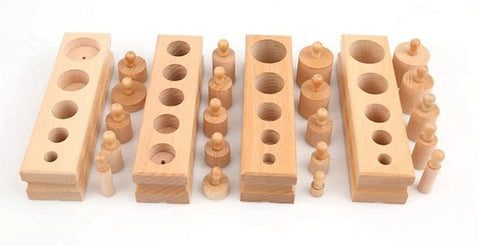 Jouet ludique Montessori - Cylindres en bois