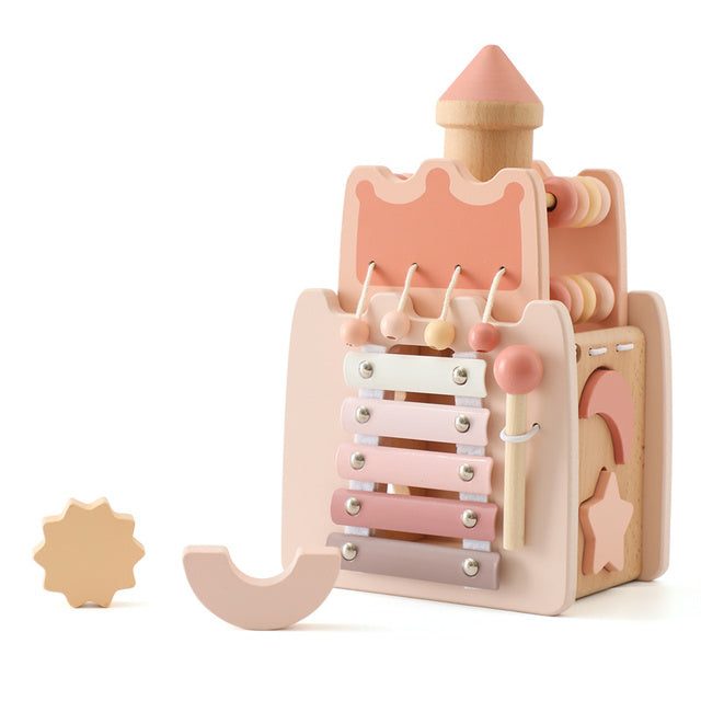 Jouet Montessori 6 En 1 En Bois Pour Bébé - Boîte à Mouchoirs éducative - Xylophone, Pêche, Tri De Formes - 1 An Et Plus