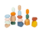 pierres colorées à empiler jeu empilement en bois 9pcs