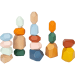 18 Pierres colorées à empiler - Jeu empilement en bois
