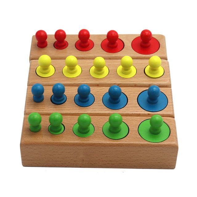 Jouets Montessori en bois - " Les Cylindres colorés"