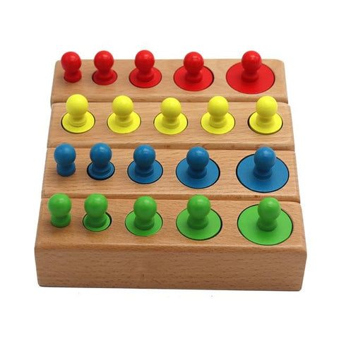 Cylindres colorés - jouet éducatif en bois
