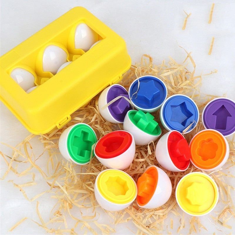 œufs forme géométriques montessori 12 œufs jeux jouets educatif