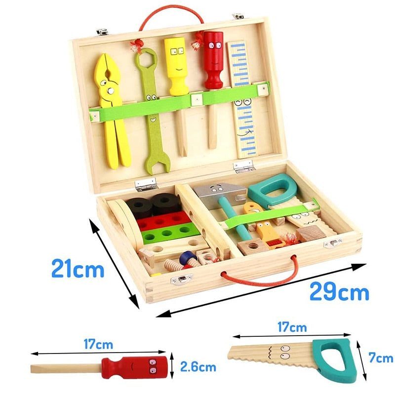 Dimensions de la boîte à outils Montessori
