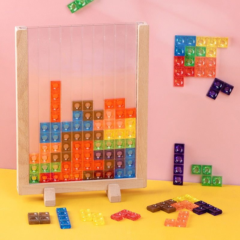 Tetris 3D vertical visuel d'ambiance