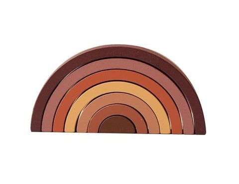 Arc en ciel en bois - jeu d'empilement