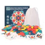 Puzzle en bois Montessori 3D multicolore