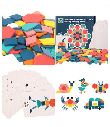 Puzzle 3D multicolore - Formes à reproduire