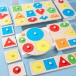 Puzzle de Formes Géométriques en Bois Montessori
