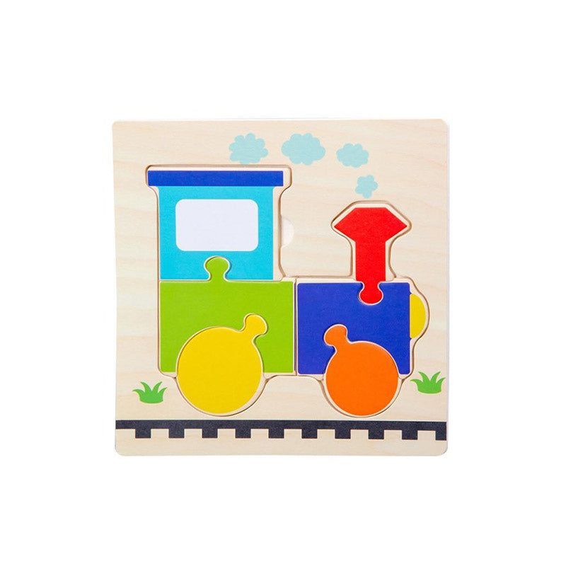 Petit puzzle train - carte en bois Montessori