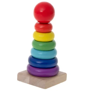 pyramide couleurs jeux empilement en bois montessori