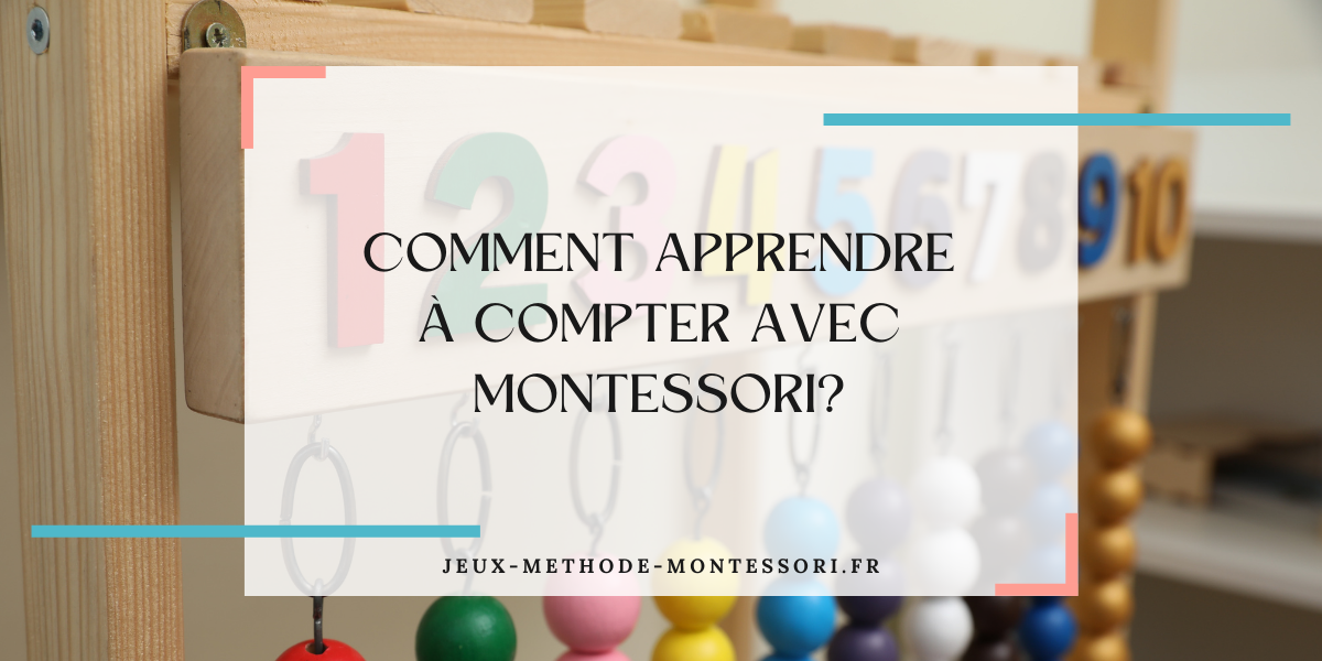 Enfants apprenant à compter avec matériel Montessori