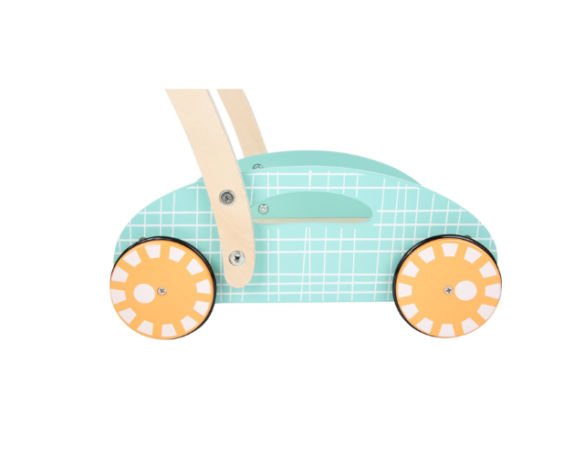 pousseur chariot avec cubes de construction pastel