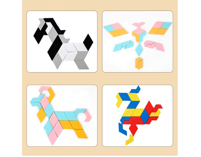 tangram cubes pastel