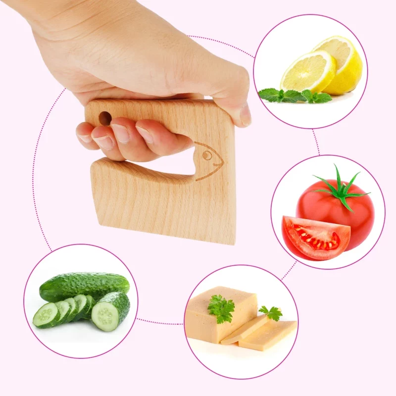 couteaux de cuisine en bois pour enfants
