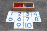 Boite d'apprentissage numèrique en bois montessori