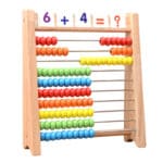 boulier en bois avec cartes chiffrées montessori