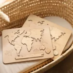 puzzle du monde en bois montessori