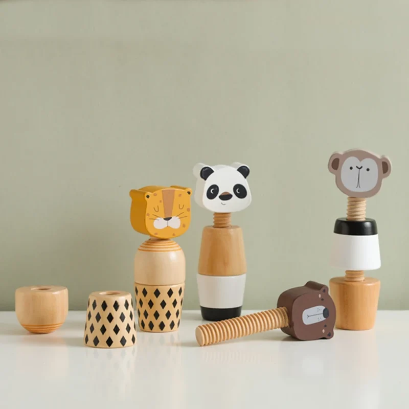 jeu en bois à visser montessori