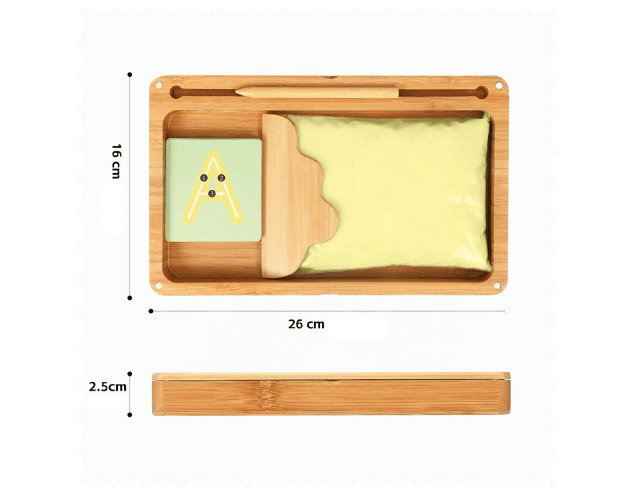 plateau d'écriture sur sable montessori