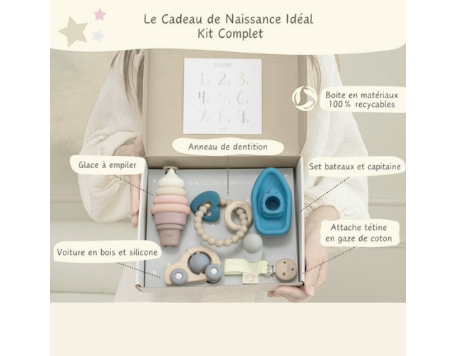 coffret cadeau naissance montessori silicone
