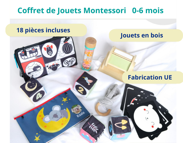 coffret cadeau montessori 6 jouets 0 6 mois