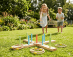 jeu de lancer d'anneaux en bois