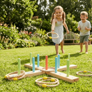 jeu de lancer d'anneaux en bois