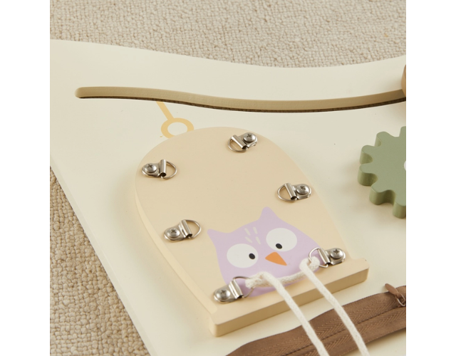busy board montessori xxl – tableau d’activités géant chouette