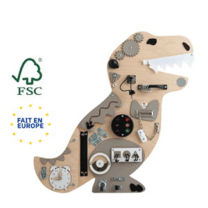 tableau d'activités montessori busy board dinosaure
