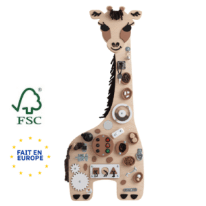 tableau d'activités montessori xl busy board girafe