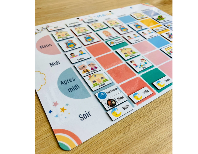 calendrier magnétique évolutif enfant – 140 magnets éducatifs