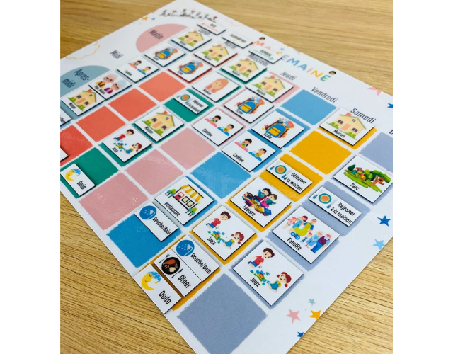 calendrier magnétique évolutif enfant – 140 magnets éducatifs
