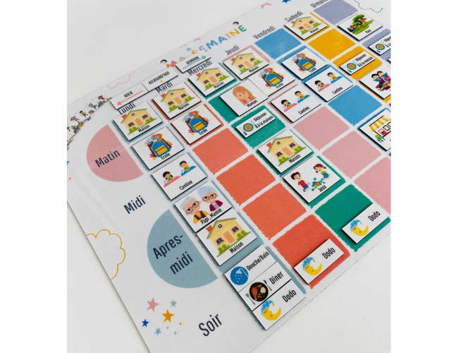 calendrier magnétique évolutif enfant – 140 magnets éducatifs
