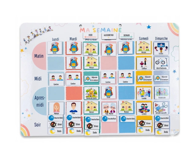 calendrier magnétique évolutif enfant – 140 magnets éducatifs