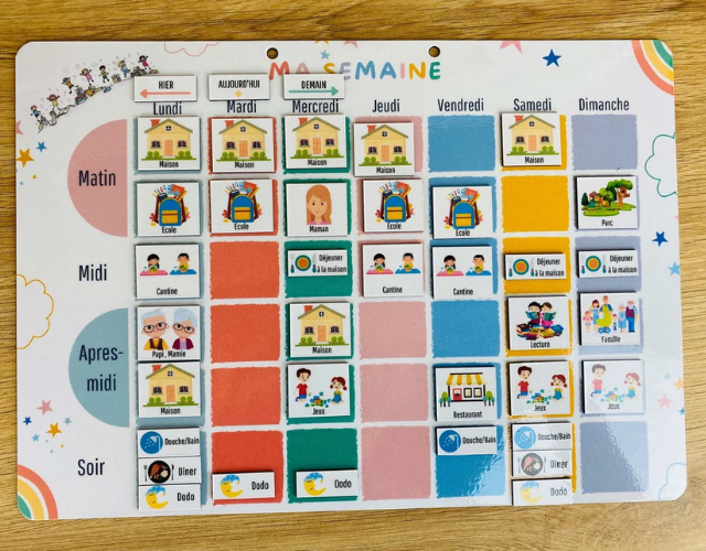 calendrier magnétique évolutif enfant – 140 magnets éducatifs
