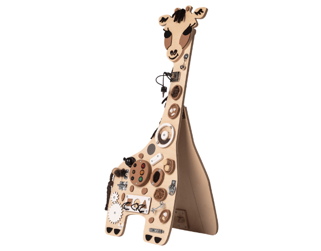 tableau d'activités montessori xl busy board girafe